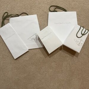 Van Cleef White Shopping Bags - 3 Sizes